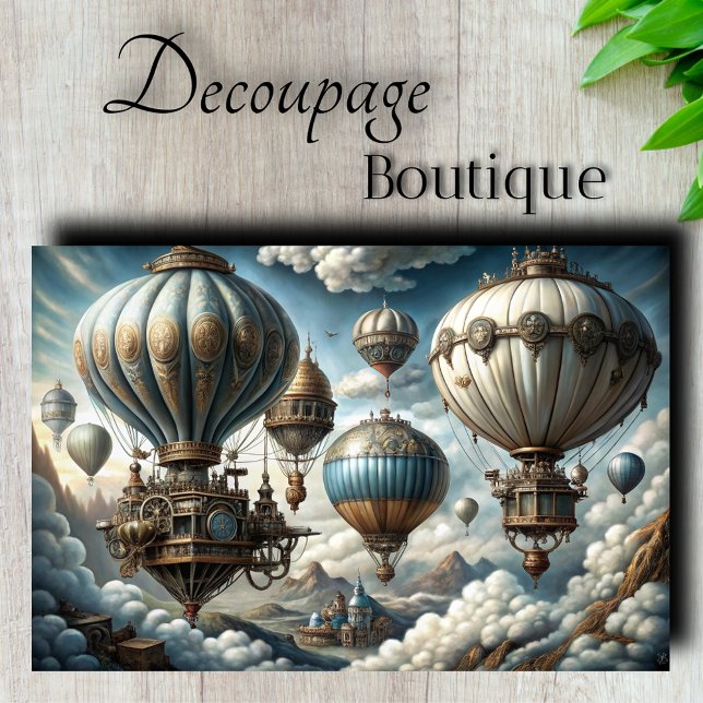 Sky City Airships Decoupage Tissue Paper (Sky City Airships Decoupage Tissue Paper)