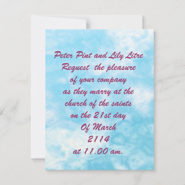 Sky cloud wedding invitations. invitation (Front)