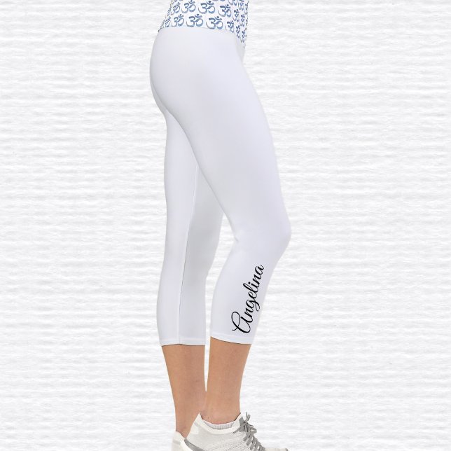 Sky & Clouds Om Symbol High Waisted Capri Leggings (Creator Uploaded)
