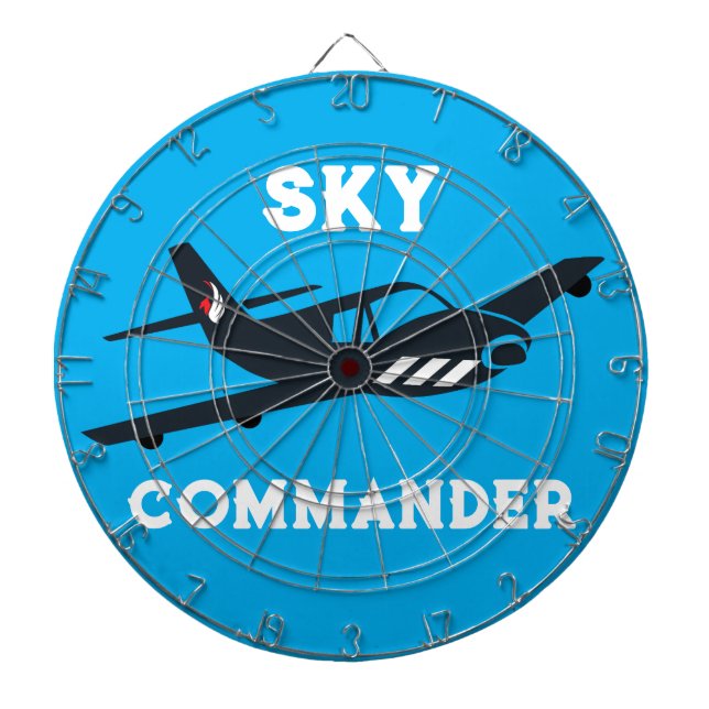 Sky Commander Typography, Aeroplane Flying,Aviatio Dartboard (Front)
