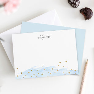 Sky Confetti Pop Personalised Stationery Flat Card