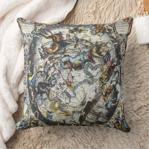 Sky Constellations Vintage Celestial Map Cushion
