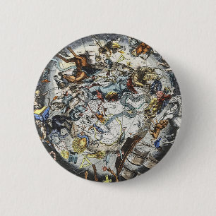 Sky Constellations Vintage Zodiac Map Pin