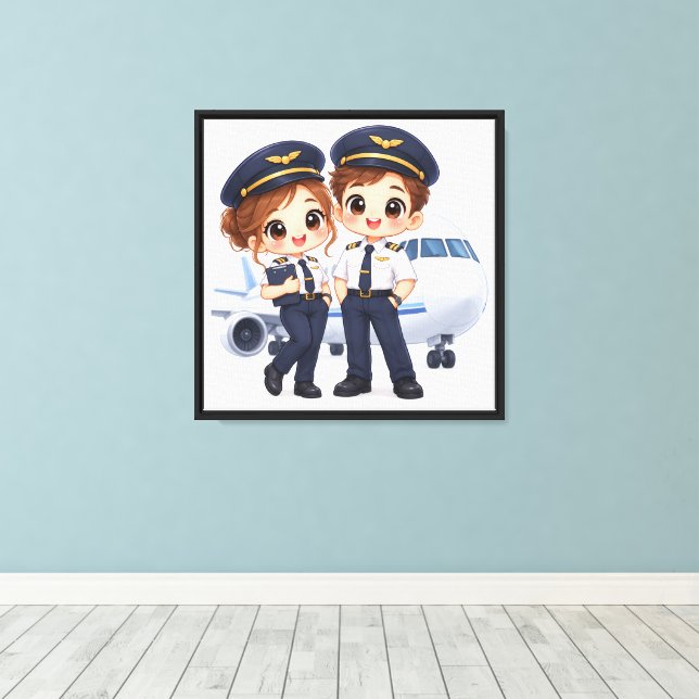 Sky Crew Duo Canvas Print (Insitu(Wood Floor))