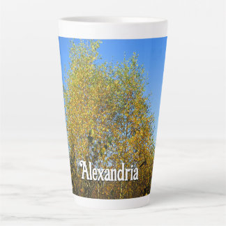 Sky Dancing Autumn Leaves - Large Personalized Latte Mug