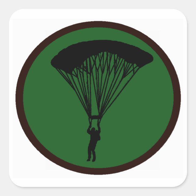 SKY DIVE GREEN SQUARE STICKER (Front)