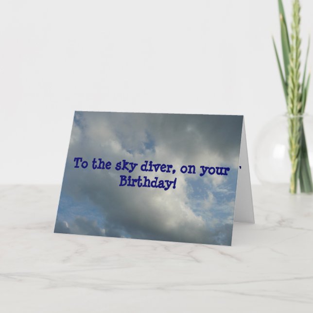 Sky diver birthday card (Front)