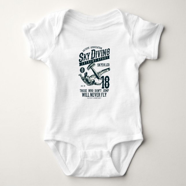 Sky Diving Baby Bodysuit (Front)