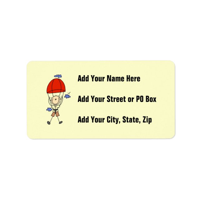 Sky Diving Stick Figure Label (Front)