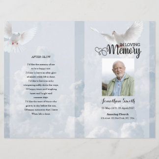  sky & dove Funeral Program template