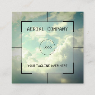 Sky drone camera aim  square business card