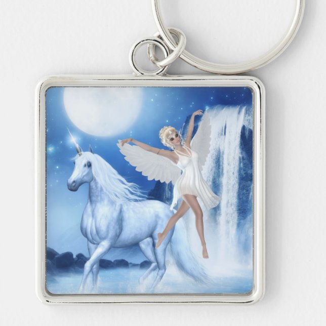 Sky Faerie Asparas and Unicorn Key Ring (Front)