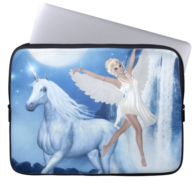 Sky Faerie Asparas and Unicorn Laptop Sleeve (Front)