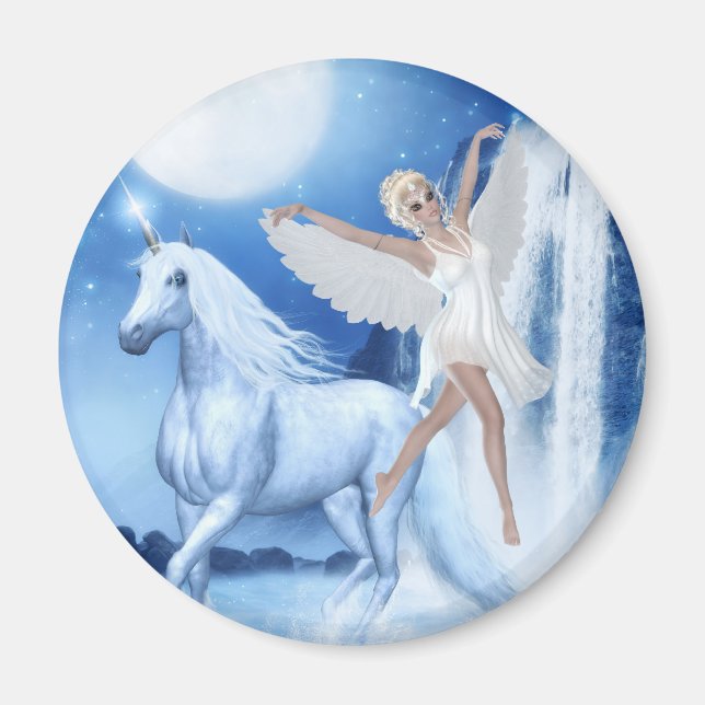 Sky Faerie Asparas and Unicorn Magnet (Front)