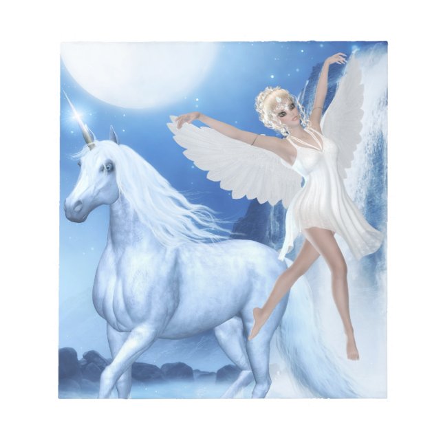 Sky Faerie Asparas and Unicorn Notepad (Front)