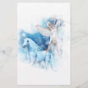 Sky Faerie Asparas and Unicorn Vignette Stationery