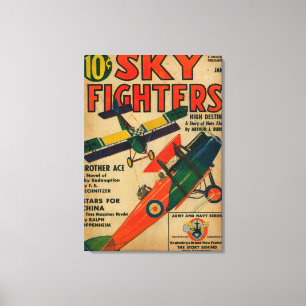 Sky Fighters Magazine Cover Canvas Print