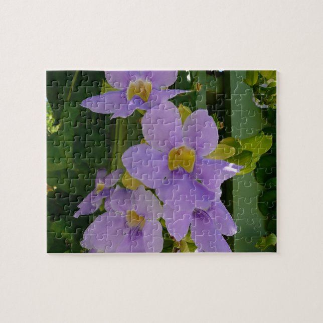 Sky Flower Vine Tropical Purple Floral Jigsaw Puzzle (Horizontal)