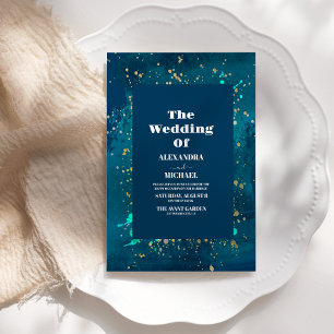 Sky Full Moon Celestial Galaxy Stars Wedding Invitation