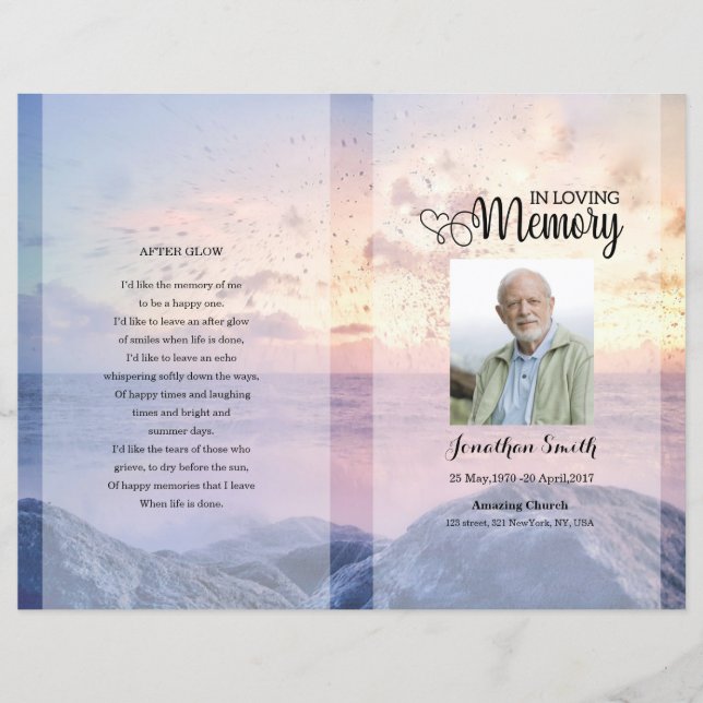 sky Funeral Program template (Front)