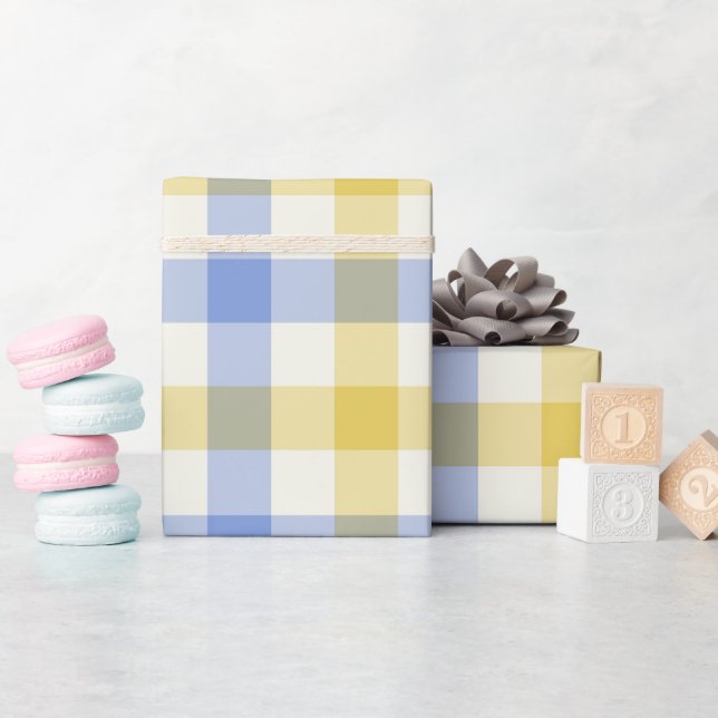 Sky Gingham - Wrapping Paper (Baby Shower)