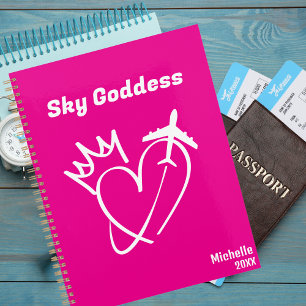 Sky Goddess, Heart with Arrow & Aeroplane,Pink Planner