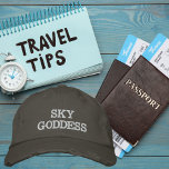 Sky Goddess Typography, Wanderlust, Simple<br><div class="desc">Sky Goddess Typography,  Wanderlust,  Simple Embroidered Baseball Cap.

Ignite your passion for adventure with our Wanderlust cap. This stylish cap features a  design that speaks to the heart of every travel enthusiast.

Copyright Soar In Style Designs.</div>