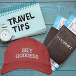 Sky Goddess Typography, Wanderlust, Simple<br><div class="desc">Sky Goddess Typography,  Wanderlust,  Simple Embroidered Baseball Cap.

Ignite your passion for adventure with our Wanderlust cap. This stylish cap features a  design that speaks to the heart of every travel enthusiast.

Copyright Soar In Style Designs.</div>