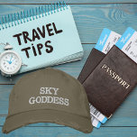 Sky Goddess Typography, Wanderlust, Simple<br><div class="desc">Sky Goddess Typography,  Wanderlust,  Simple Embroidered Baseball Cap.

Ignite your passion for adventure with our Wanderlust cap. This stylish cap features a  design that speaks to the heart of every travel enthusiast.

Copyright Soar In Style Designs.</div>