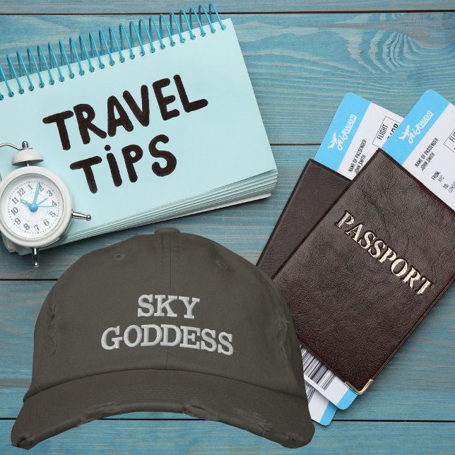 Sky Goddess Typography, Wanderlust, Simple Embroidered Hat (Creator Uploaded)