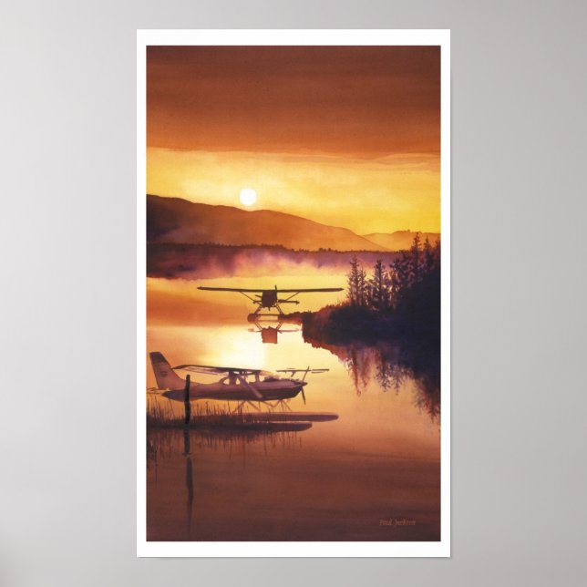 "Sky Harbour" Float Plane Watercolor Poster (Front)