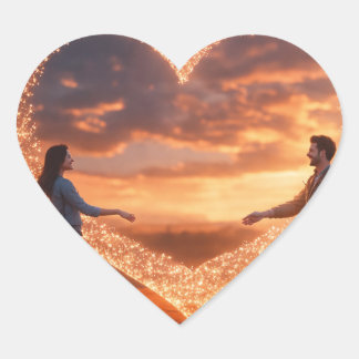 Sky heart sticker
