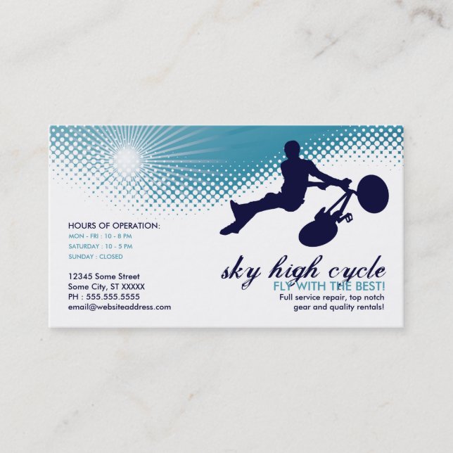 sky high cycle business card (Front)