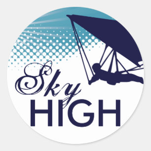 sky high hang gliding classic round sticker