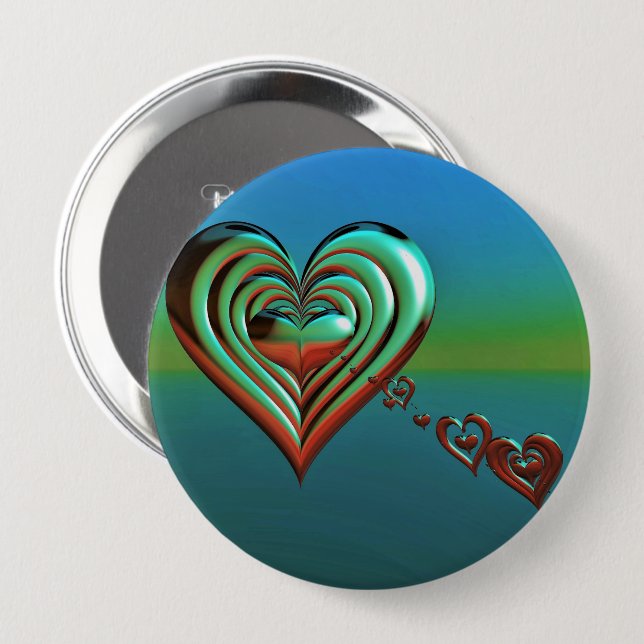 Sky High Hearts 10 Cm Round Badge (Front & Back)