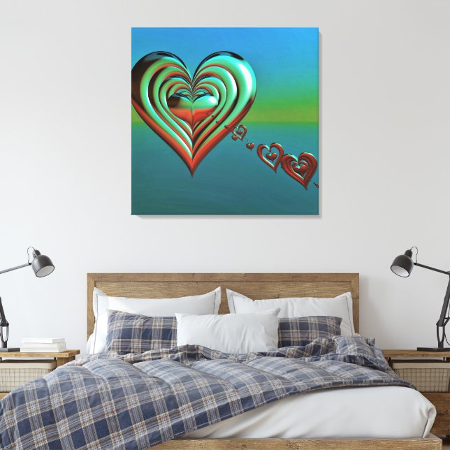 Sky High Hearts Canvas Print (Insitu(Bedroom))