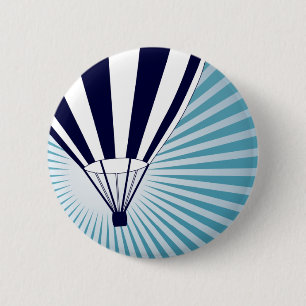 sky high hot air balloon 6 cm round badge