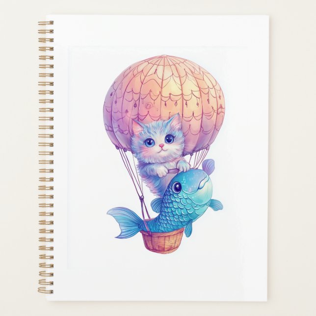 Sky High Kitty � Cute Whimsical Cat Adventure Planner (Front)