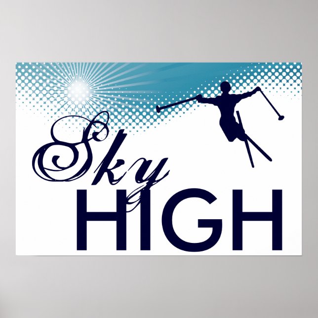 sky high skiing poster (Front)