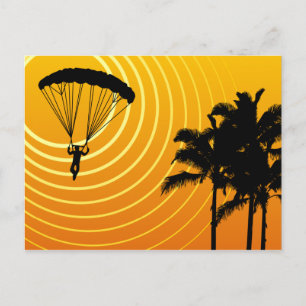sky high skydiving postcard