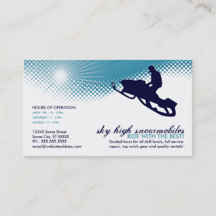 sky high snowmobiling business card