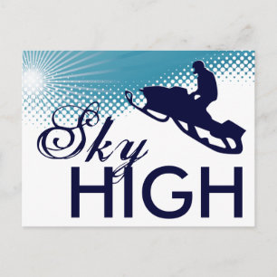 sky high snowmobiling postcard