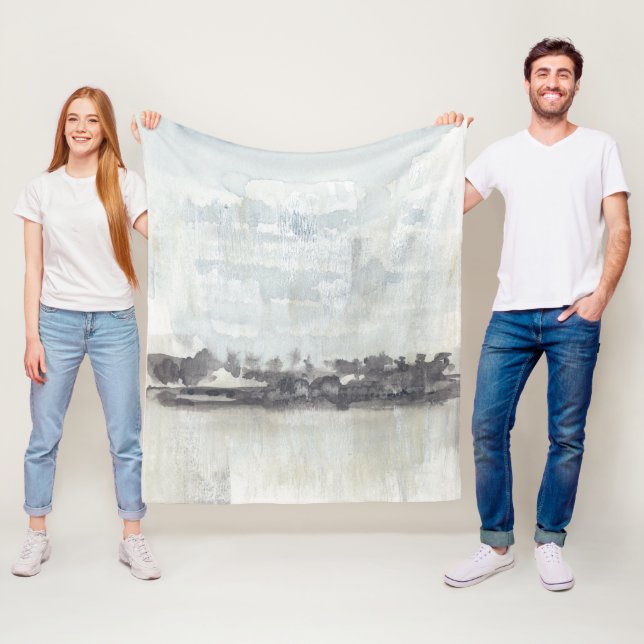 Sky Horizon - Neutral Colours Fleece Blanket (In Situ)