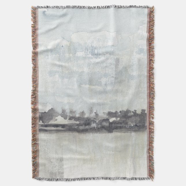 Sky Horizon - Neutral Colours Throw Blanket (Front Vertical)