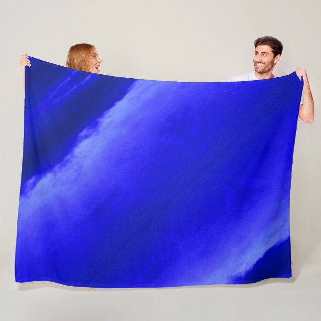 Sky in Deep Blue Fleece Blanket (In Situ)
