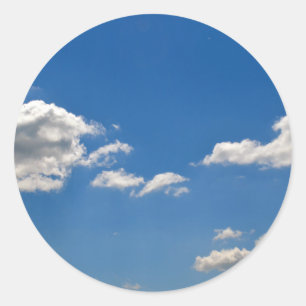 Sky is blue and white clouds are passing by classic round sticker
