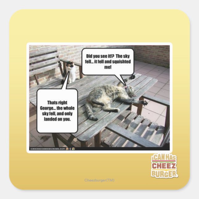 Sky is Falling Square Sticker (Front)