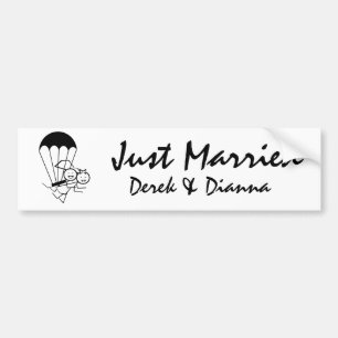 Sky Jump Wedding Bumper Sticker