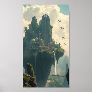 Sky Kingdom of the Ancients – Floating Fortress Fa Poster