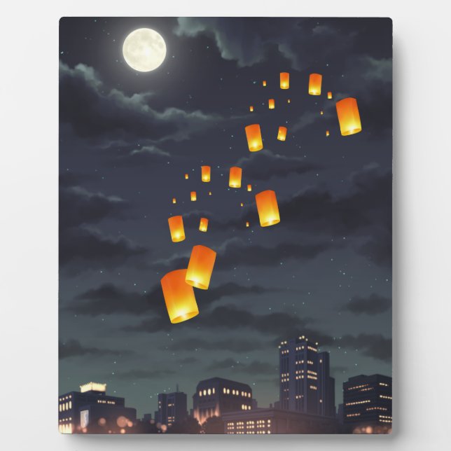 Sky lantern/yellow lamp/night light plaque (Front)
